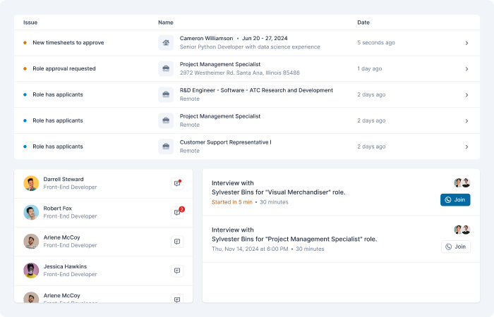 Manage all freelancers